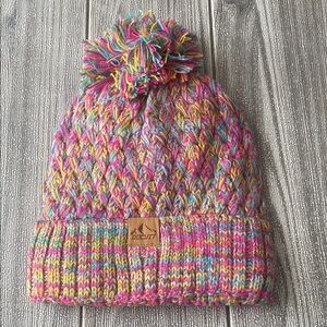 Colorful Knit Pom-Pom Beanie for Kids